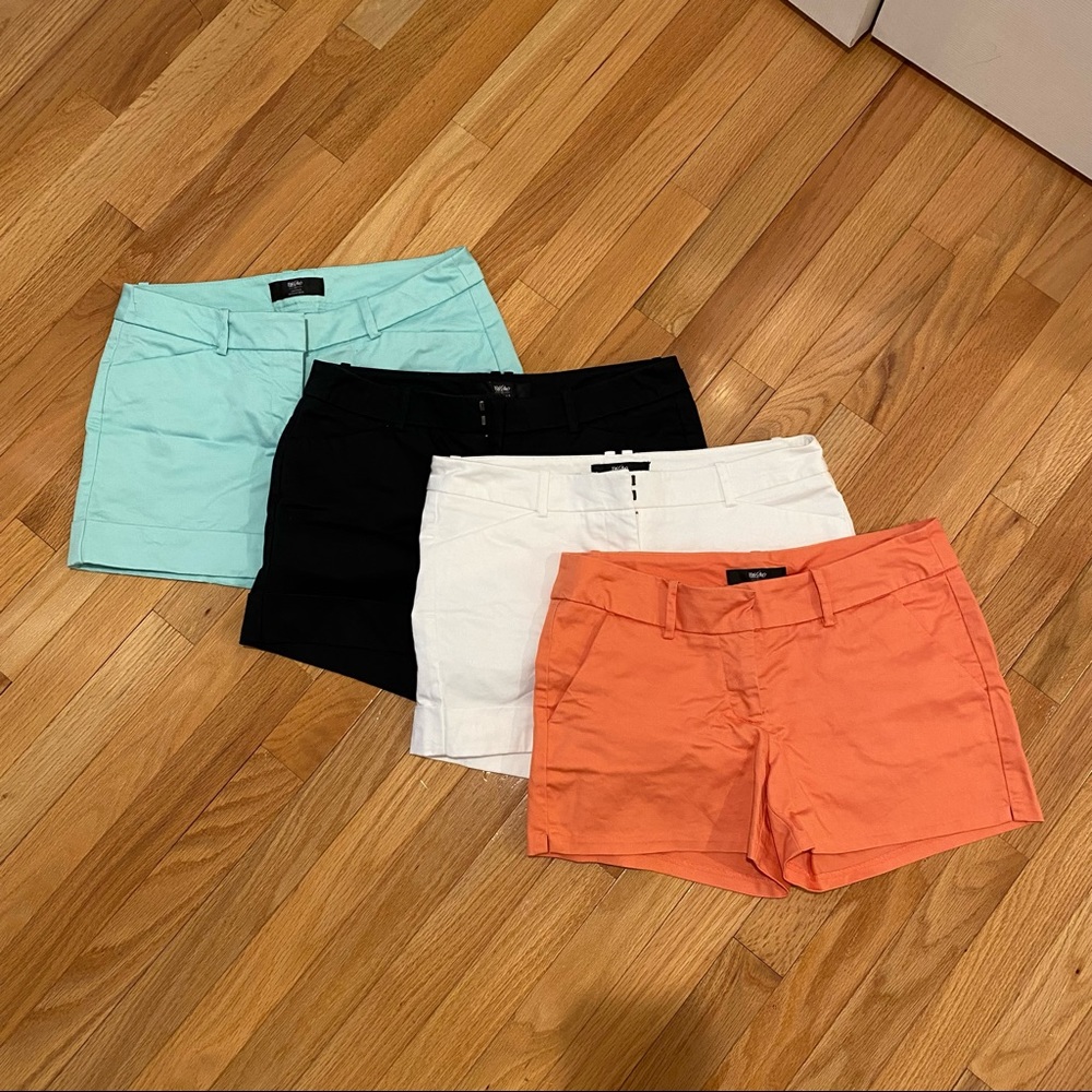 EUC Mossimo shorts bundle. Size 4. Seafoam Green, Black, White, Orange.